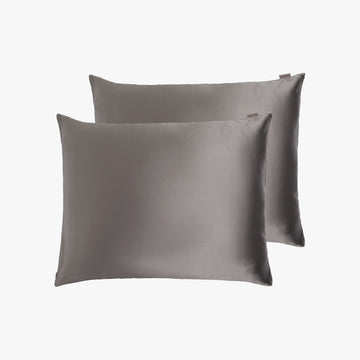 Gray silk pillowcase