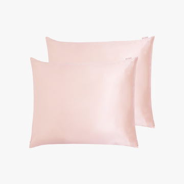 Pink silk pillowcase