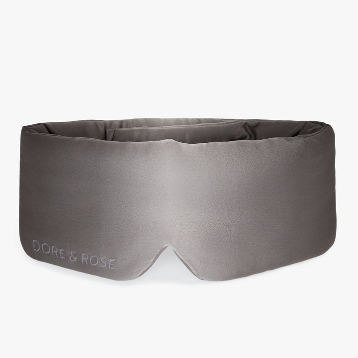 Dore and Rose Luxury Soft Silk Sleeping Eye Mask in the color Charcoal Gray