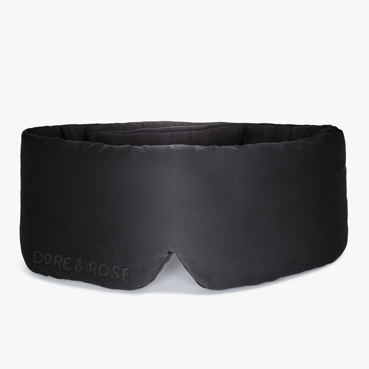 Dore and Rose Luxury Soft Silk Sleeping Eye Mask in the color Black