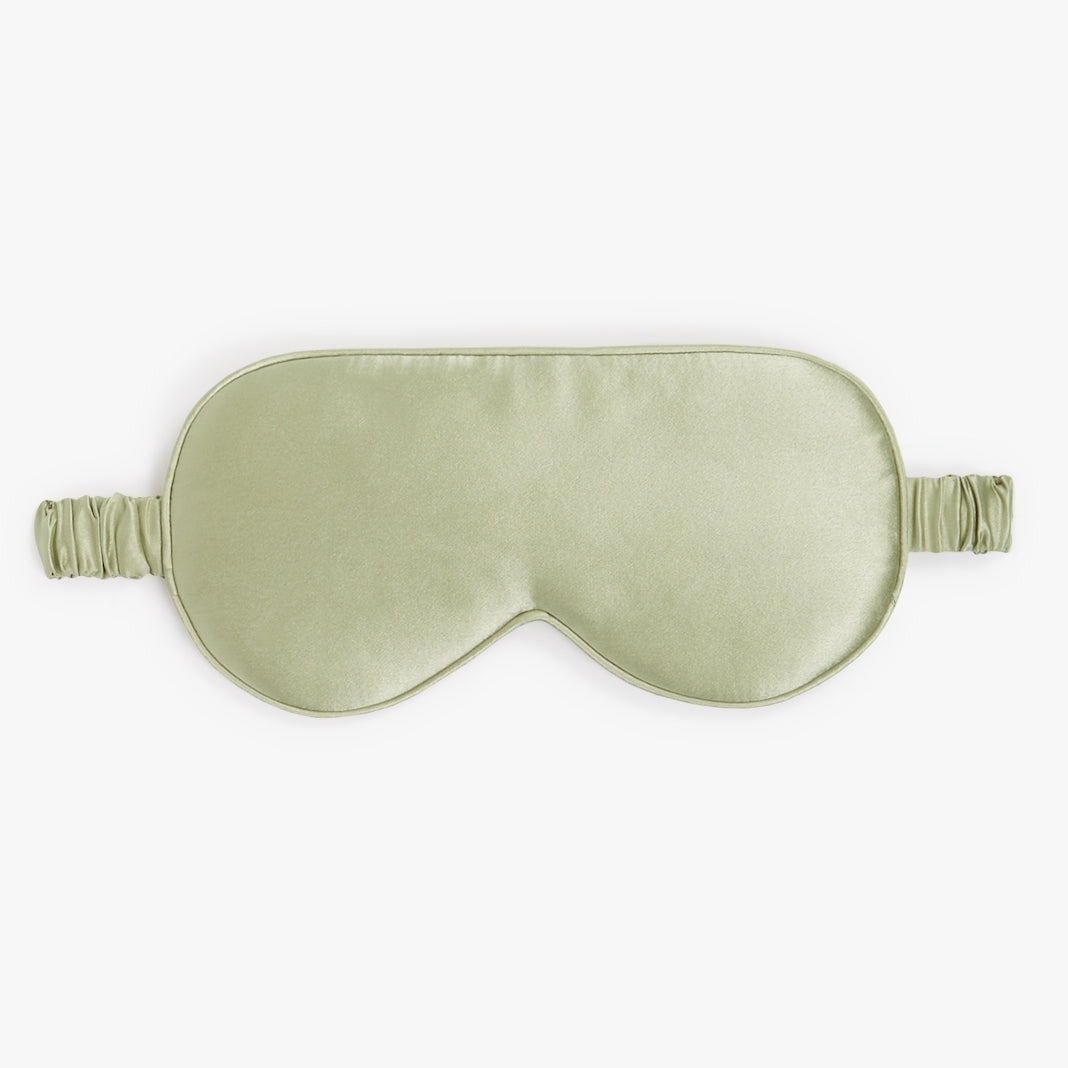 Premium Stretchable Silk Sleep Eye Mask from Dore & Rose in the color Olive Green
