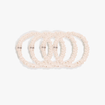 4 pieces of Silk Large Scrunchies in Champagne Beige