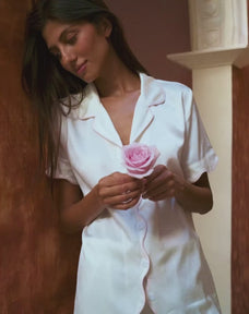 Scalloped Silk PJ Set