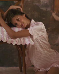 Scalloped Silk PJ Set